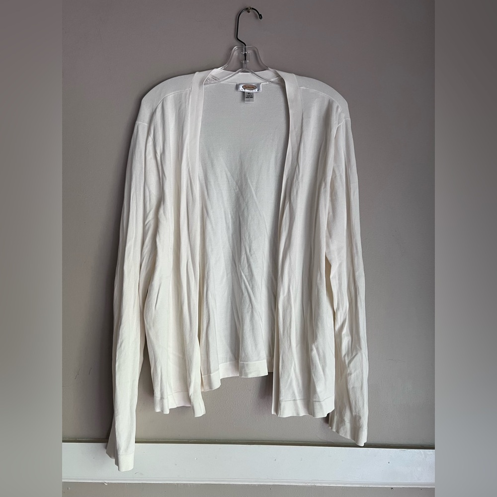 Talbots Cream Open-Front Knit Cardigan - XL